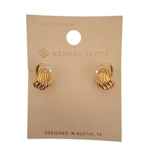Kendra Scott Isla Huggie 14K-Gold Over Brass Rhinestone Stud Earrings NWT